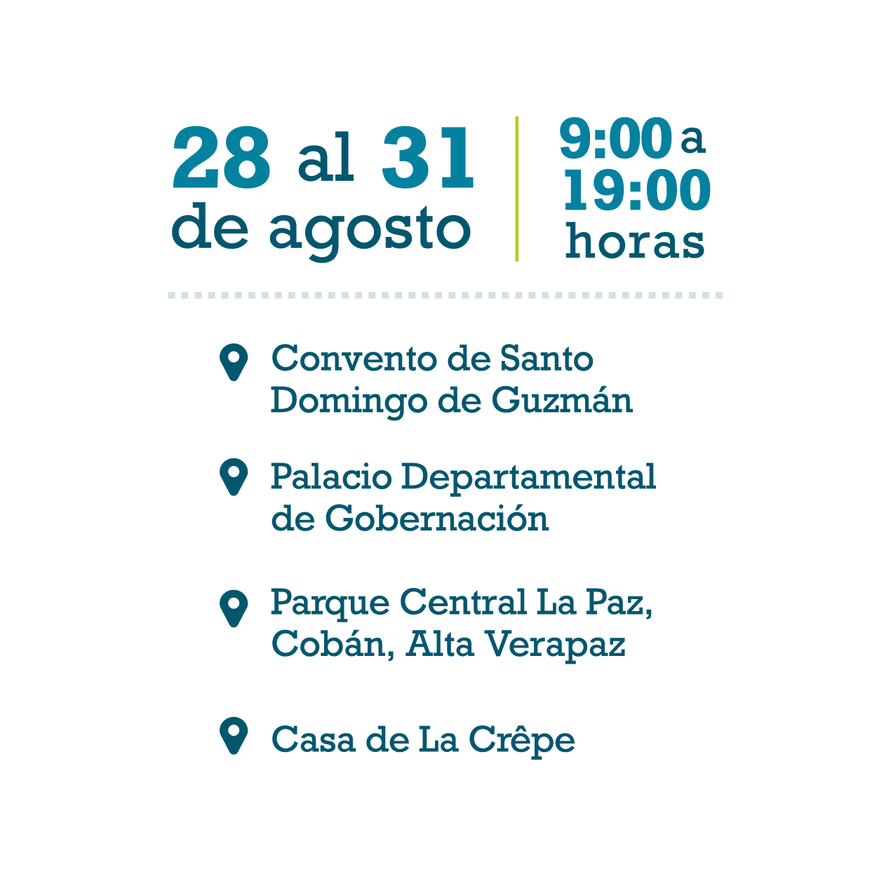 Del 28 al 31 de agosto de 2025